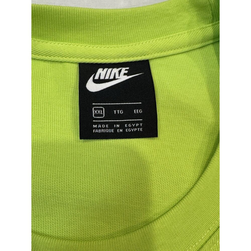 Nike Shirt Mens 2XL Rare Neon Green Sportswear Mushroom Embroidered Crew Neck - Picture 3 of 12